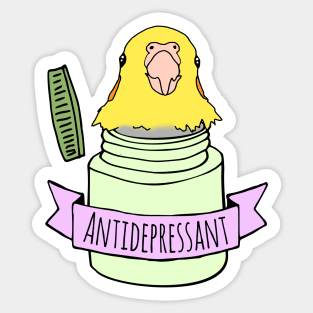 antidepressant birb Sticker